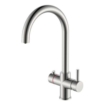 Reginox Attenzi 3 in 1 Boiling Hot Water Tap - Brushed Nickel